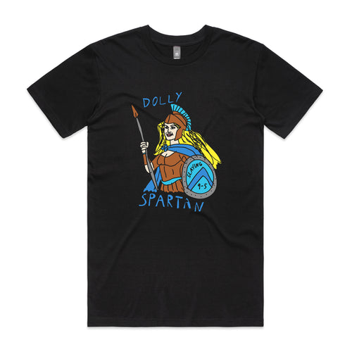 Dolly Spartan Tee by Lonely Kids Club. All clothing from our T-shirts to our shorts and hoodies are ethically made, and printed packed and shipped from Sydney.
