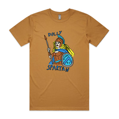 Dolly Spartan Tee by Lonely Kids Club. All clothing from our T-shirts to our shorts and hoodies are ethically made, and printed packed and shipped from Sydney.