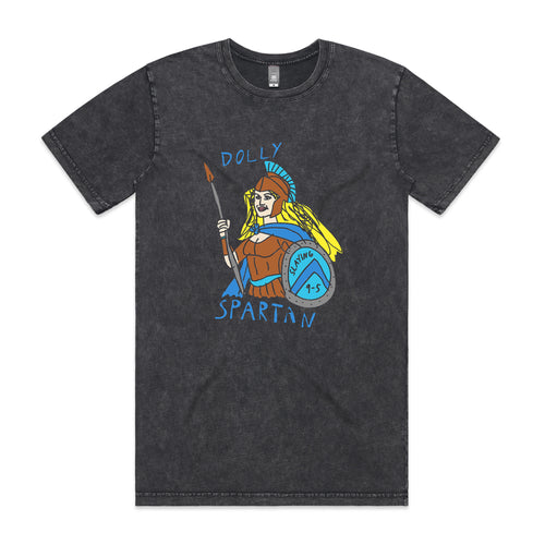 Dolly Spartan Tee by Lonely Kids Club. All clothing from our T-shirts to our shorts and hoodies are ethically made, and printed packed and shipped from Sydney.