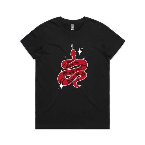 Don't Blame Me Tee by Lonely Kids Club. All clothing from our T-shirts to our shorts and hoodies are ethically made, and printed packed and shipped from Sydney.