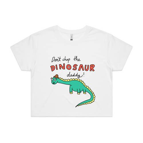 Don't Chop The Dinosaur Tee by Lonely Kids Club. All clothing from our T-shirts to our shorts and hoodies are ethically made, and printed packed and shipped from Sydney.