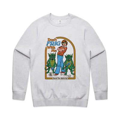 Don't Frig With Me Jumper by Lonely Kids Club. All clothing from our T-shirts to our shorts and hoodies are ethically made, and printed packed and shipped from Sydney.