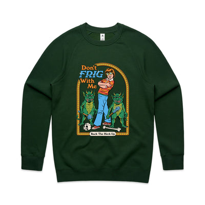 Don't Frig With Me Jumper by Lonely Kids Club. All clothing from our T-shirts to our shorts and hoodies are ethically made, and printed packed and shipped from Sydney.