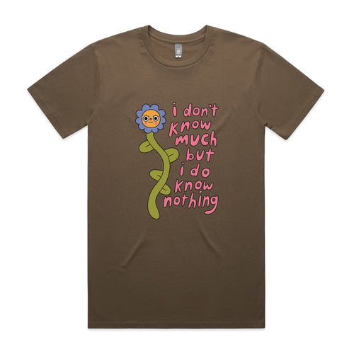 I Don't Know Much Tee by Lonely Kids Club. All clothing from our T-shirts to our shorts and hoodies are ethically made, and printed packed and shipped from Sydney.