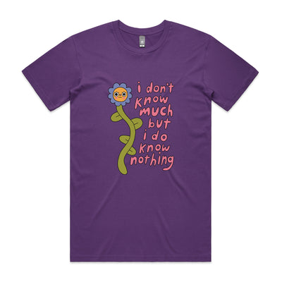I Don't Know Much Tee by Lonely Kids Club. All clothing from our T-shirts to our shorts and hoodies are ethically made, and printed packed and shipped from Sydney.