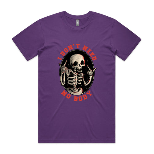 Don't Need No Body Tee by Lonely Kids Club. All clothing from our T-shirts to our shorts and hoodies are ethically made, and printed packed and shipped from Sydney.