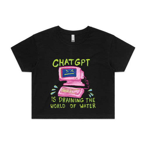 Draining The World Tee by Lonely Kids Club. All clothing from our T-shirts to our shorts and hoodies are ethically made, and printed packed and shipped from Sydney.