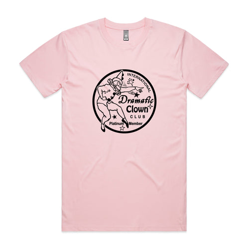 Dramatic Clown Club Tee by Lonely Kids Club. All clothing from our T-shirts to our shorts and hoodies are ethically made, and printed packed and shipped from Sydney.