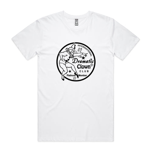 Dramatic Clown Club Tee by Lonely Kids Club. All clothing from our T-shirts to our shorts and hoodies are ethically made, and printed packed and shipped from Sydney.