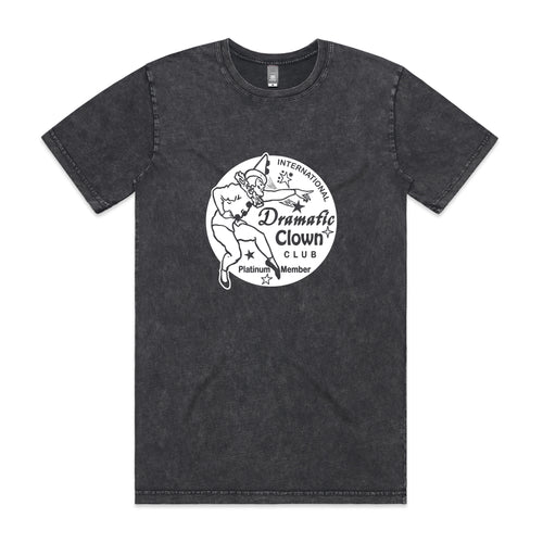 Dramatic Clown Club Tee by Lonely Kids Club. All clothing from our T-shirts to our shorts and hoodies are ethically made, and printed packed and shipped from Sydney.