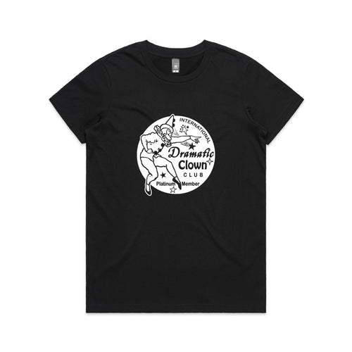 Dramatic Clown Club Tee by Lonely Kids Club. All clothing from our T-shirts to our shorts and hoodies are ethically made, and printed packed and shipped from Sydney.