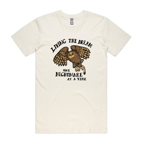 Living The Dream Tee by Lonely Kids Club. All clothing from our T-shirts to our shorts and hoodies are ethically made, and printed packed and shipped from Sydney.