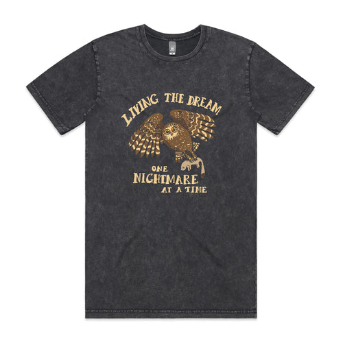 Living The Dream Tee by Lonely Kids Club. All clothing from our T-shirts to our shorts and hoodies are ethically made, and printed packed and shipped from Sydney.
