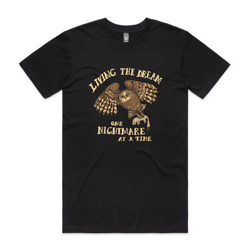 Living The Dream Tee by Lonely Kids Club. All clothing from our T-shirts to our shorts and hoodies are ethically made, and printed packed and shipped from Sydney.