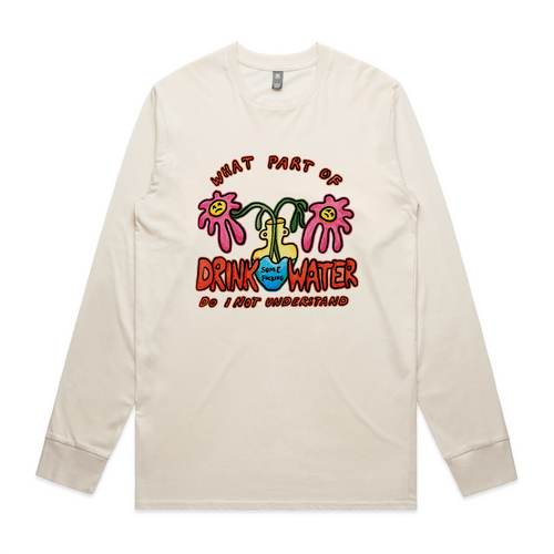 Drink Some Fucking Water Tee by Lonely Kids Club. All clothing from our T-shirts to our shorts and hoodies are ethically made, and printed packed and shipped from Sydney.