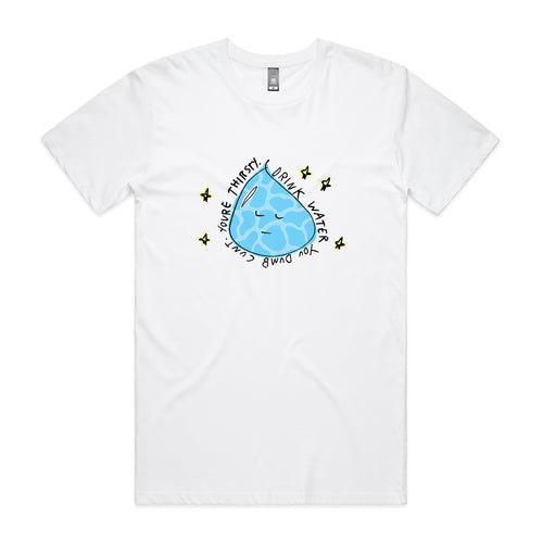 Drink Water Tee by Lonely Kids Club. All clothing from our T-shirts to our shorts and hoodies are ethically made, and printed packed and shipped from Sydney.