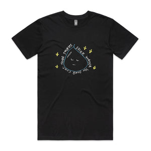 Drink Water Tee by Lonely Kids Club. All clothing from our T-shirts to our shorts and hoodies are ethically made, and printed packed and shipped from Sydney.
