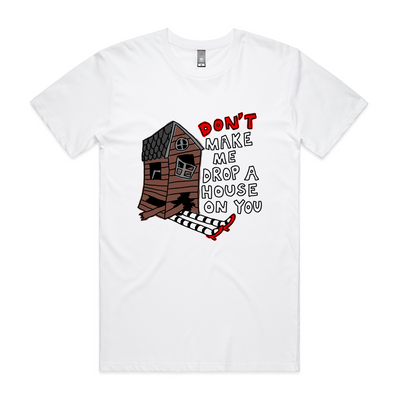 Drop A House Tee by Lonely Kids Club. All clothing from our T-shirts to our shorts and hoodies are ethically made, and printed packed and shipped from Sydney.