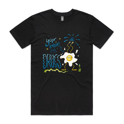 Your Brain On Drugs Tee by Lonely Kids Club. All clothing from our T-shirts to our shorts and hoodies are ethically made, and printed packed and shipped from Sydney.