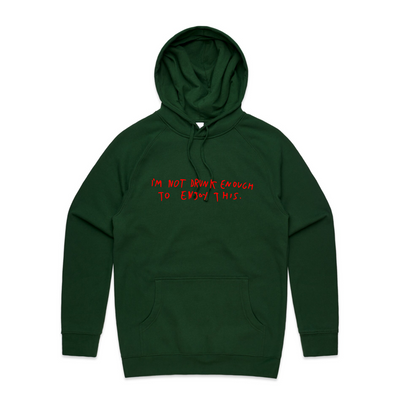 Drunk Xmas Hoodie by Lonely Kids Club. All clothing from our T-shirts to our shorts and hoodies are ethically made, and printed packed and shipped from Sydney.