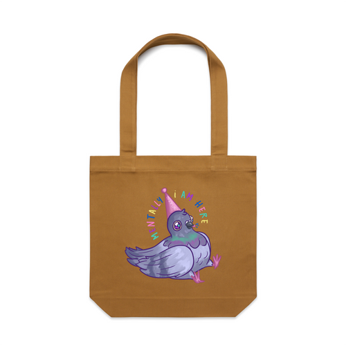 Dunce Pigeon Tote by Lonely Kids Club. All clothing from our T-shirts to our shorts and hoodies are ethically made, and printed packed and shipped from Sydney.