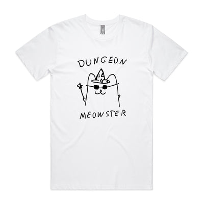 Dungeon Meowster Tee by Lonely Kids Club. All clothing from our T-shirts to our shorts and hoodies are ethically made, and printed packed and shipped from Sydney.