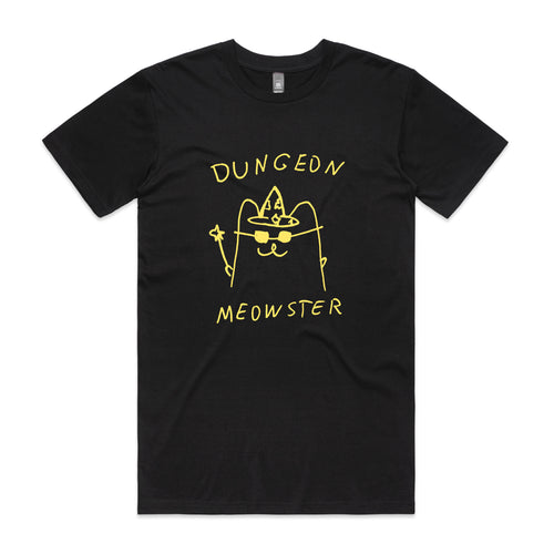 Dungeon Meowster Tee by Lonely Kids Club. All clothing from our T-shirts to our shorts and hoodies are ethically made, and printed packed and shipped from Sydney.