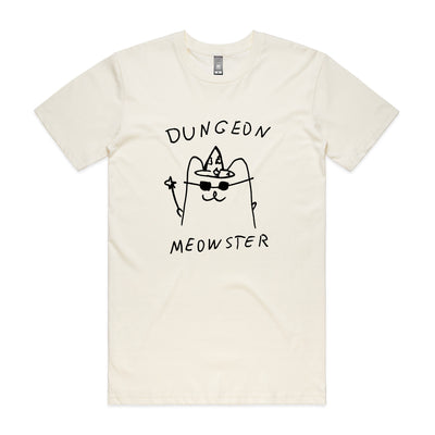 Dungeon Meowster Tee by Lonely Kids Club. All clothing from our T-shirts to our shorts and hoodies are ethically made, and printed packed and shipped from Sydney.