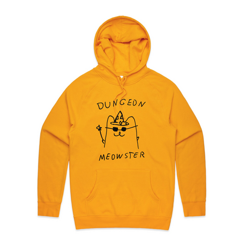 Dungeon Meowster Hoodie by Lonely Kids Club. All clothing from our T-shirts to our shorts and hoodies are ethically made, and printed packed and shipped from Sydney.