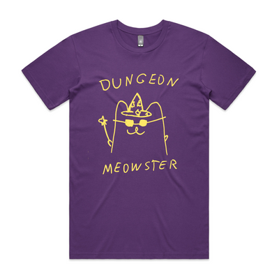 Dungeon Meowster Tee by Lonely Kids Club. All clothing from our T-shirts to our shorts and hoodies are ethically made, and printed packed and shipped from Sydney.