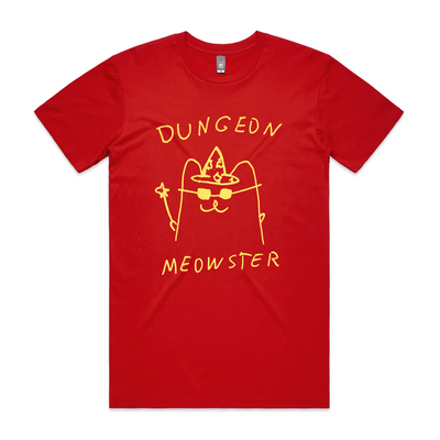 Dungeon Meowster Tee by Lonely Kids Club. All clothing from our T-shirts to our shorts and hoodies are ethically made, and printed packed and shipped from Sydney.