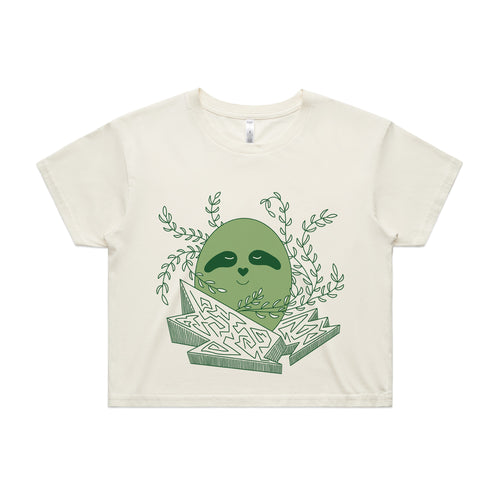 Earth Elemental Egg Sloth Tee by Lonely Kids Club. All clothing from our T-shirts to our shorts and hoodies are ethically made, and printed packed and shipped from Sydney.