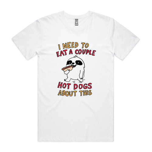 Eat Hotdogs Tee by Lonely Kids Club. All clothing from our T-shirts to our shorts and hoodies are ethically made, and printed packed and shipped from Sydney.