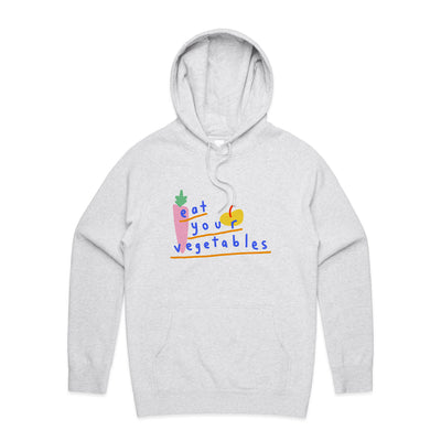 Eat Your Vegetables Hoodie by Lonely Kids Club. All clothing from our T-shirts to our shorts and hoodies are ethically made, and printed packed and shipped from Sydney.