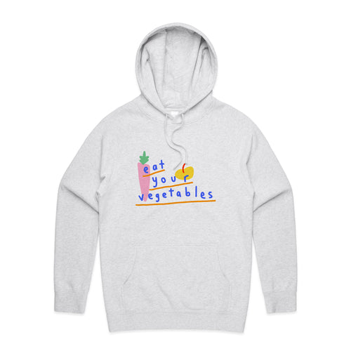 Eat Your Vegetables Hoodie by Lonely Kids Club. All clothing from our T-shirts to our shorts and hoodies are ethically made, and printed packed and shipped from Sydney.