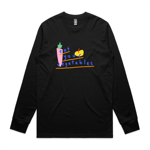 Eat Your Vegetables Tee by Lonely Kids Club. All clothing from our T-shirts to our shorts and hoodies are ethically made, and printed packed and shipped from Sydney.