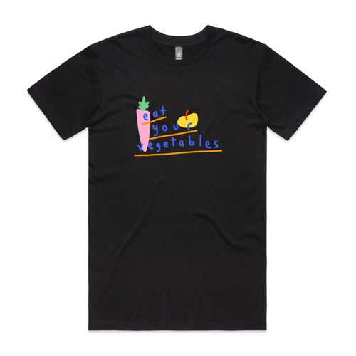 Eat Your Vegetables Tee by Lonely Kids Club. All clothing from our T-shirts to our shorts and hoodies are ethically made, and printed packed and shipped from Sydney.