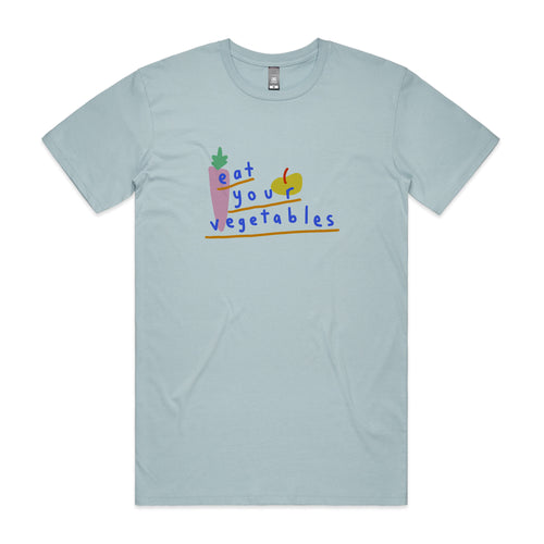 Eat Your Vegetables Tee by Lonely Kids Club. All clothing from our T-shirts to our shorts and hoodies are ethically made, and printed packed and shipped from Sydney.