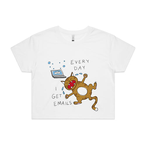 I Get Emails Tee by Lonely Kids Club. All clothing from our T-shirts to our shorts and hoodies are ethically made, and printed packed and shipped from Sydney.