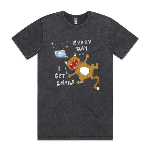 I Get Emails Tee by Lonely Kids Club. All clothing from our T-shirts to our shorts and hoodies are ethically made, and printed packed and shipped from Sydney.