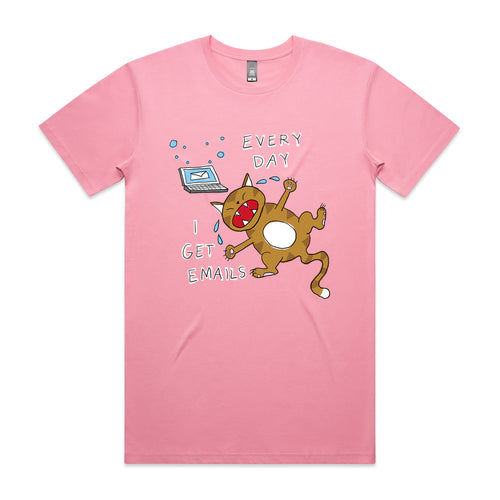 I Get Emails Tee by Lonely Kids Club. All clothing from our T-shirts to our shorts and hoodies are ethically made, and printed packed and shipped from Sydney.