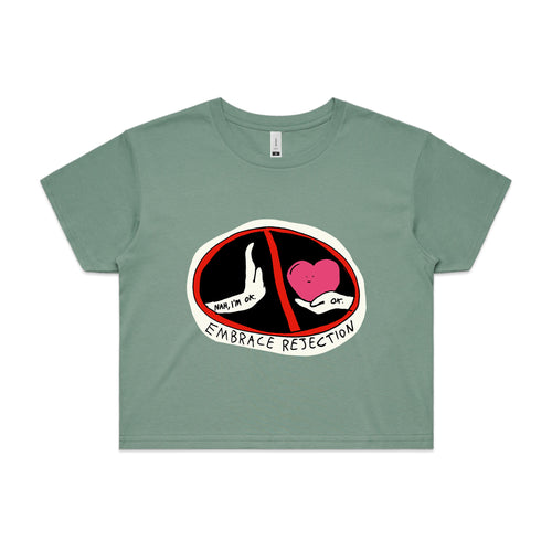 Embrace Rejection Tee by Lonely Kids Club. All clothing from our T-shirts to our shorts and hoodies are ethically made, and printed packed and shipped from Sydney.