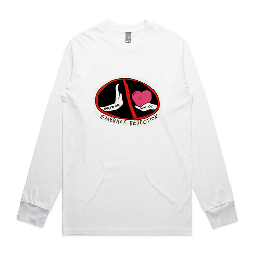 Embrace Rejection Tee by Lonely Kids Club. All clothing from our T-shirts to our shorts and hoodies are ethically made, and printed packed and shipped from Sydney.