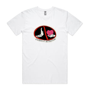 Embrace Rejection Tee by Lonely Kids Club. All clothing from our T-shirts to our shorts and hoodies are ethically made, and printed packed and shipped from Sydney.