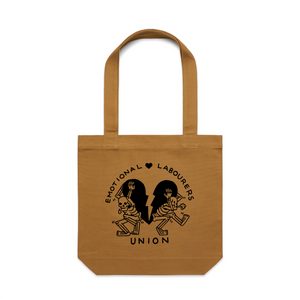 Emotional Labourer's Union Tote by Lonely Kids Club. All clothing from our T-shirts to our shorts and hoodies are ethically made, and printed packed and shipped from Sydney.