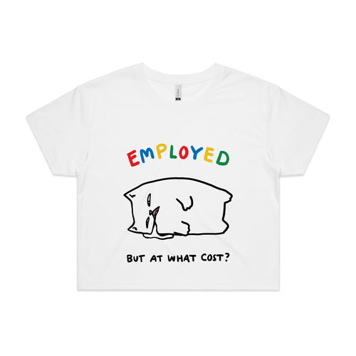 Employed Cat Tee by Lonely Kids Club. All clothing from our T-shirts to our shorts and hoodies are ethically made, and printed packed and shipped from Sydney.