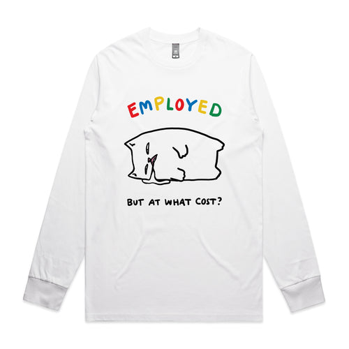 Employed Cat Tee by Lonely Kids Club. All clothing from our T-shirts to our shorts and hoodies are ethically made, and printed packed and shipped from Sydney.