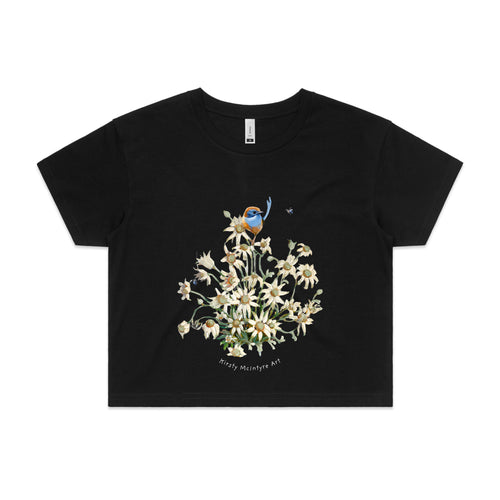 Emu Wren & Flowers Tee by Lonely Kids Club. All clothing from our T-shirts to our shorts and hoodies are ethically made, and printed packed and shipped from Sydney.