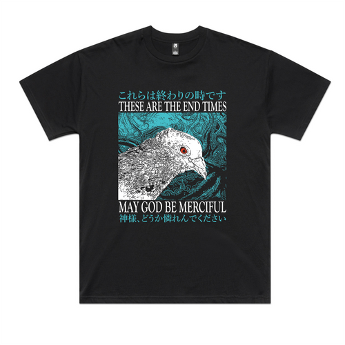 End Times Tee by Lonely Kids Club. All clothing from our T-shirts to our shorts and hoodies are ethically made, and printed packed and shipped from Sydney.