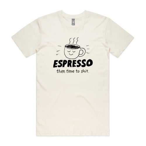Espresso Tee by Lonely Kids Club. All clothing from our T-shirts to our shorts and hoodies are ethically made, and printed packed and shipped from Sydney.